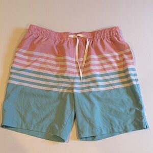 Chubbies Men's Swim Shorts in Pink and Blue in Size XL